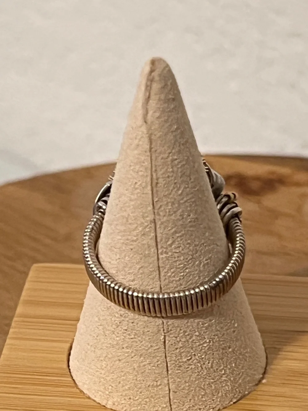 Handcrafted Wire Wrapped Mixed Metal Zebra Jasper Statement Ring – Size 9 - Picture 6 of 6